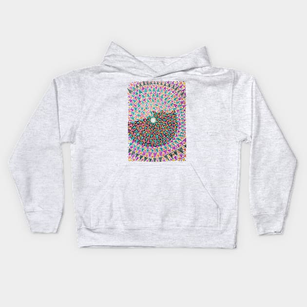 Triangle Sunburst Succumbing to Shadow Kids Hoodie by Barschall